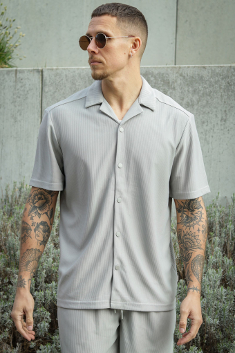 Kari Relaxed Plizze Resort SS Shirt Limestone