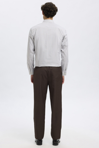 Performance Stretch LS Shirt Bright White Stripes