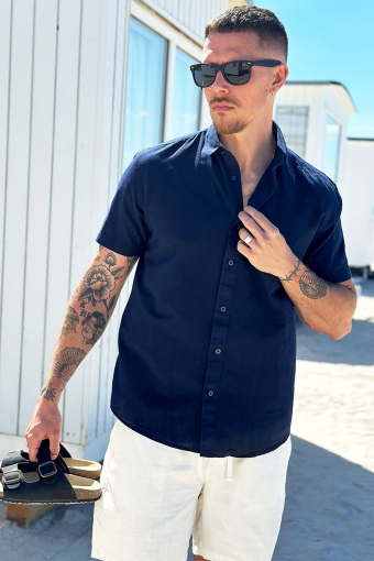 Regular New Linen Shirt SS Sky Captain