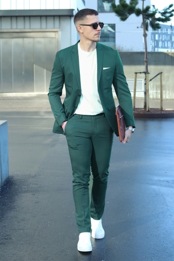 Premium Franco Slim Fit Kostym Darkest Spruce