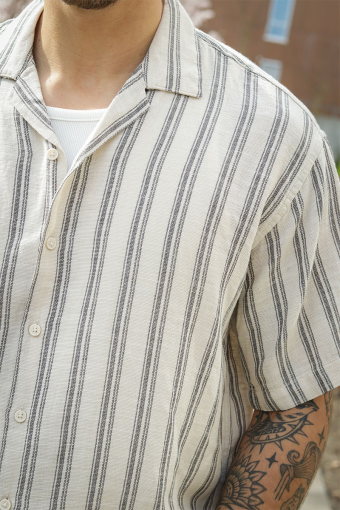 Enzo Stripe Resort Shirt SS Moonbeam