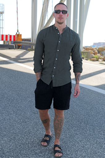 Caiden LS Linen Mao Shirt Kambaba