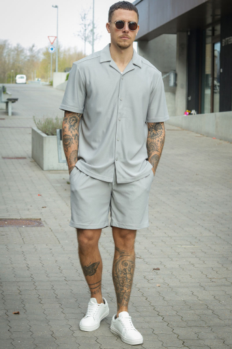 Kari Relaxed Plizze Resort SS Shirt Limestone
