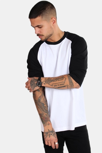 Raglan 3/4 sleeve  White/Black