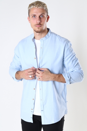 Dean Diego Cotton henley shirt Light Blue