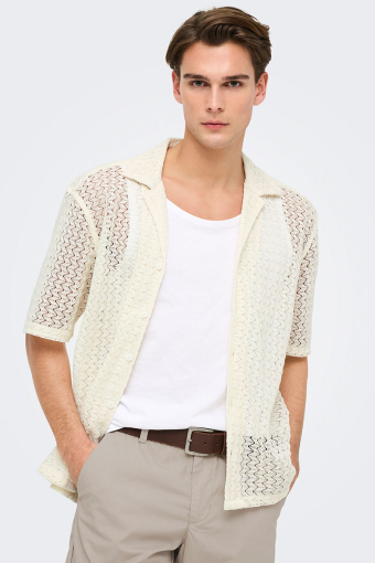 Novak Relax Resort SS Zigzag Shirt Egret