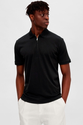Fave Zip Polo SS Black