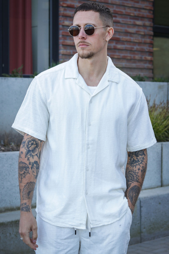 Latham Resort Linen Structure Shirt Cloud Dancer