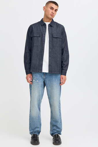 Rogue Woven LS Shirt Middle Blue Denim