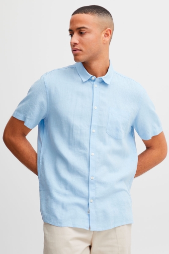Allan SS Linen Shirt Chambray Blue