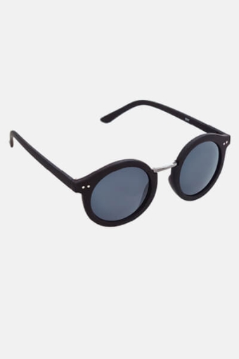 Fashion 1517 Rund Solgasögon Black Rubber/Gun Dark Grey Glass