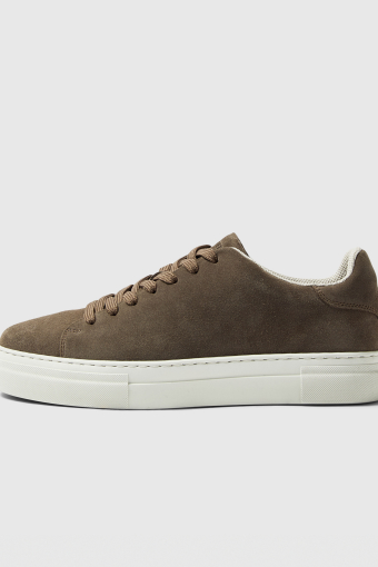 David Chunky Suede Leather Sneaker Almondine
