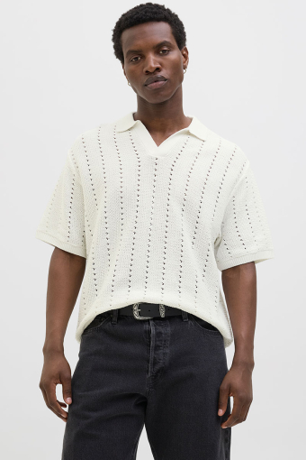 Aros Knit Easter SS Crochet Polo Sea Salt