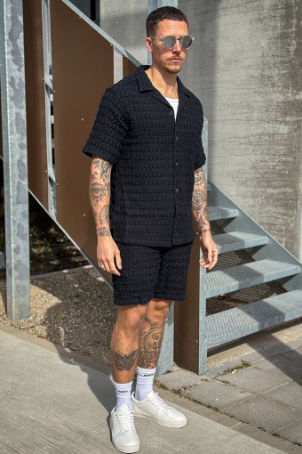 Braddock Regular SS Resort Waffle Shirt Jet Black