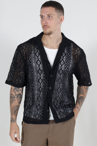 Novak Relax Resort SS Lace Shirt Black