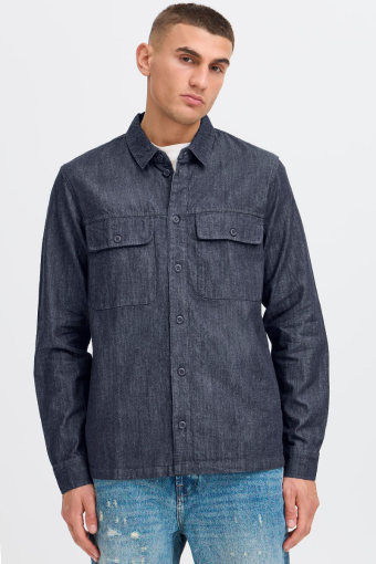 Rogue Woven LS Shirt Middle Blue Denim