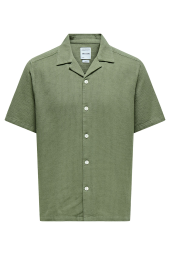 Bertil Waffle SS Resort Shirt Deep Lichen Green