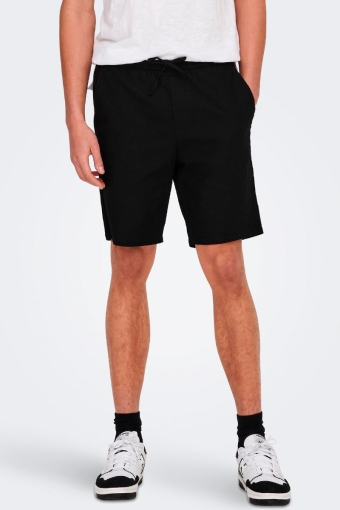 Linus Linen Shorts  Black