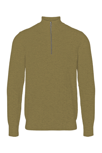 Carlo Cotton half zip knit Sand mix