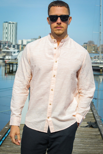 Summer Band Shirt LS Peach Parfait
