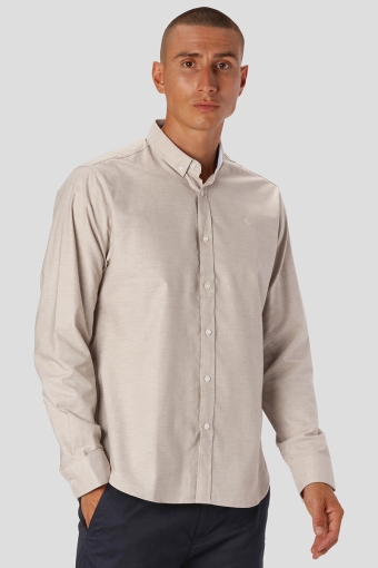 Oxford Stretch Plain L/S Sand Melange