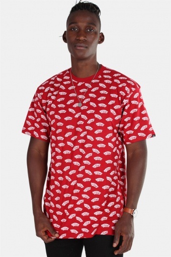 Allover Distorted SS Cardinal T-shirt