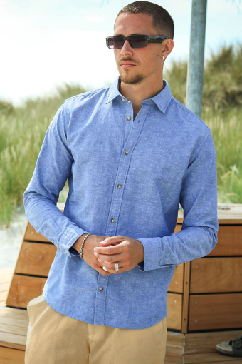 Summer Shirt LS Faded Denim