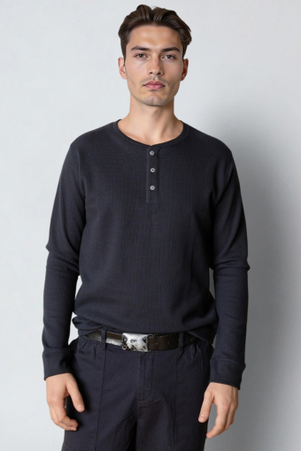 Cal L/S grandad Dark Navy