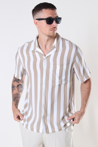 Ramon Cuba big stripe S/S shirt Desert sand
