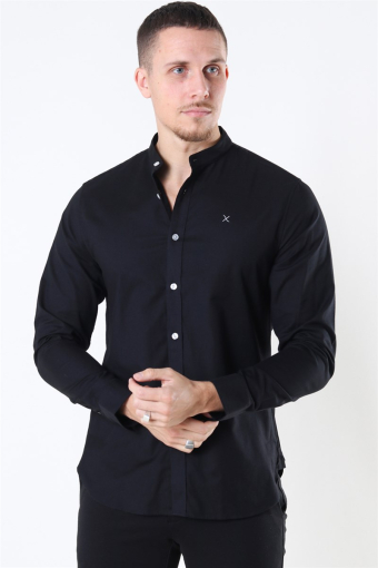 Oxford Mao Stretch L/S Skjorta Black