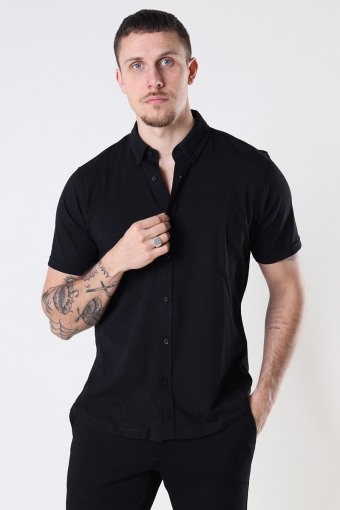 Hudson SOLID Stretch Shirt S/S Black