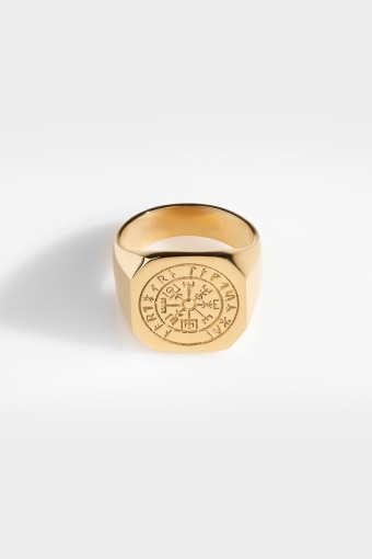 Oversize Vegvisir Ringa Gold