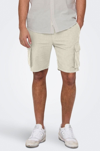 Sinus Loose Cotton Linen Cargo Shorts Silver Lining