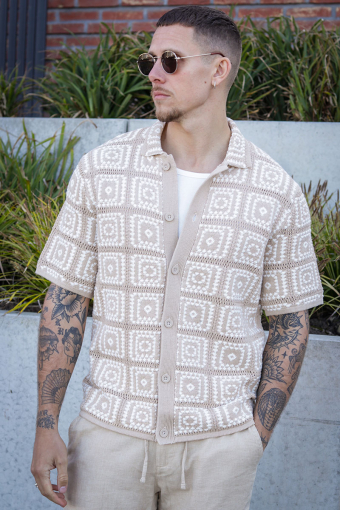 Bart Relax SS Knit Shirt Silver Lining