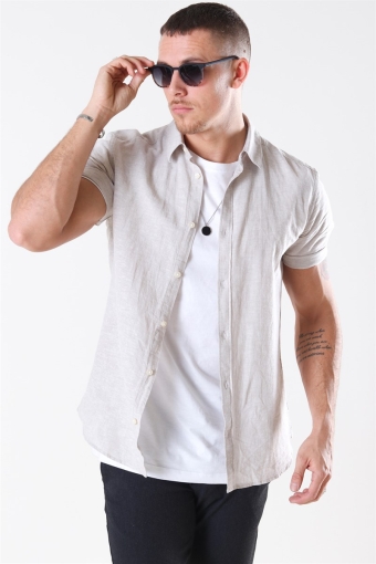 Caiden SS Linen Shirt Chinchilla