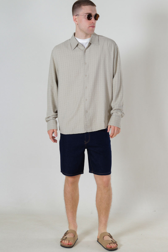 Latham LS Linen Structure Shirt Silver Lining