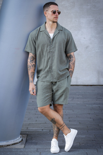 Latham Resort Linen Structure Shirt Dusty Olive