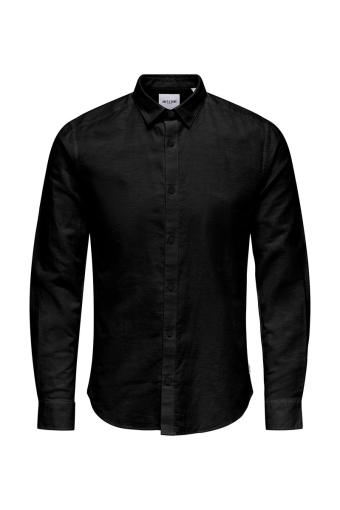 Caiden LS Linen Shirt Black