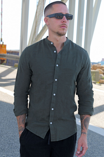 Caiden LS Linen Mao Shirt Kambaba