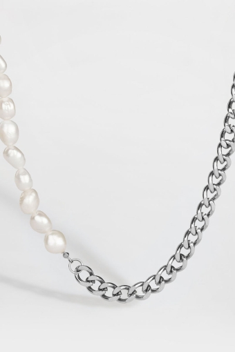 Kattegat Perle Halsband Sølvtonet