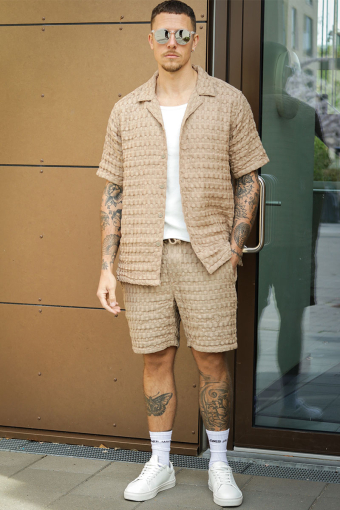 Braddock Regular SS Resort Waffle Shirt Chinchilla