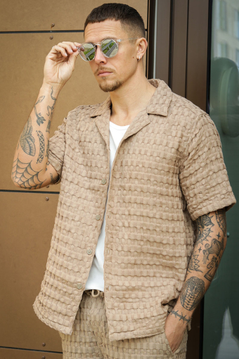 Braddock Regular SS Resort Waffle Shirt Chinchilla