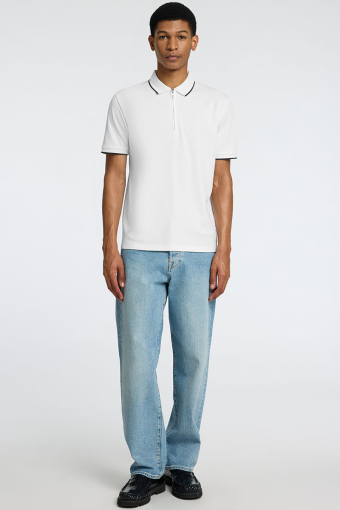 Fave Zip Sport Polo SS Cloud Dancer