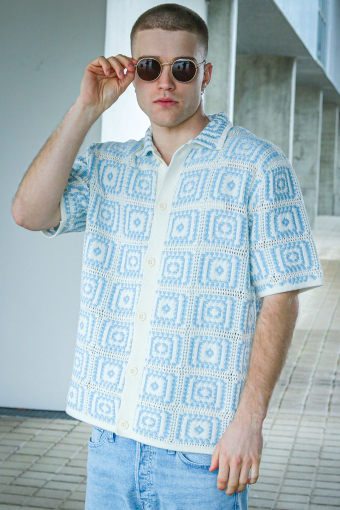 Bart Relaxed Fit SS Knit Shirt Egret