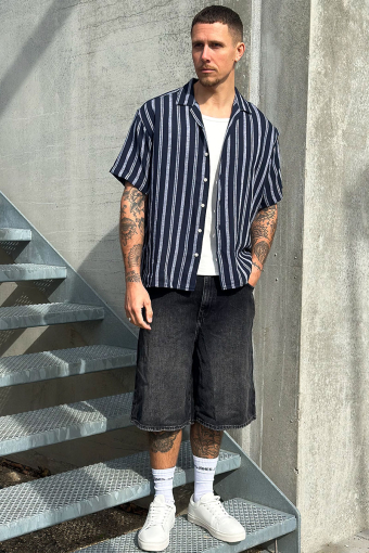 Enzo Stripe Resort Shirt SS Sky Captain
