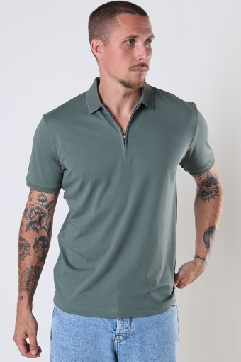 Fave Zip Polo SS Agave Green