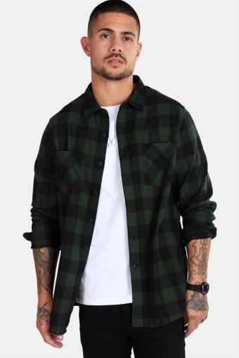 Checked Flanell Skjorta Black/Forest