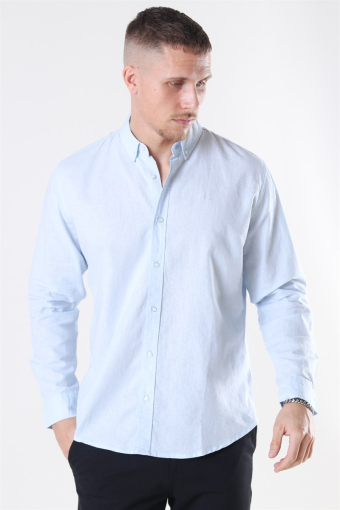 Cotton Linen Skjorta Sky Blue