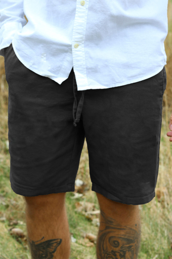 Linus Linen Shorts  Black