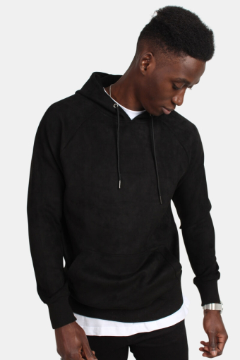 Imitation Suede Hoddie Black